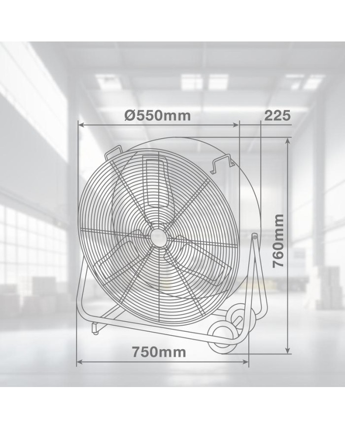 VENTILADOR DE SUELO GSC INDUSTRIAL CON RUEDAS 250W. 70CMS. 005000746