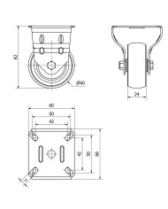 RUEDA FIJA TW0234 - 401-060-2 GRIS