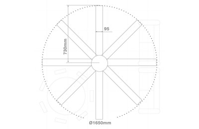VENTILADOR TECHO 49W.165CM.BLANCO GSC