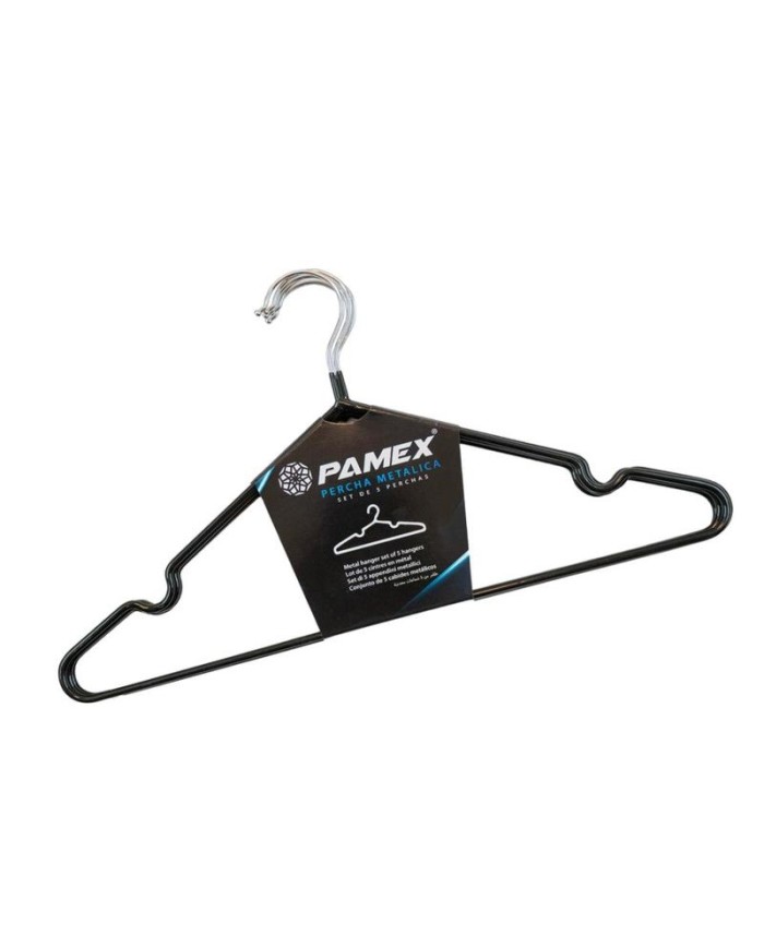 PERCHA METALICA NEGRA PAMEX (SET 5 UDS.)