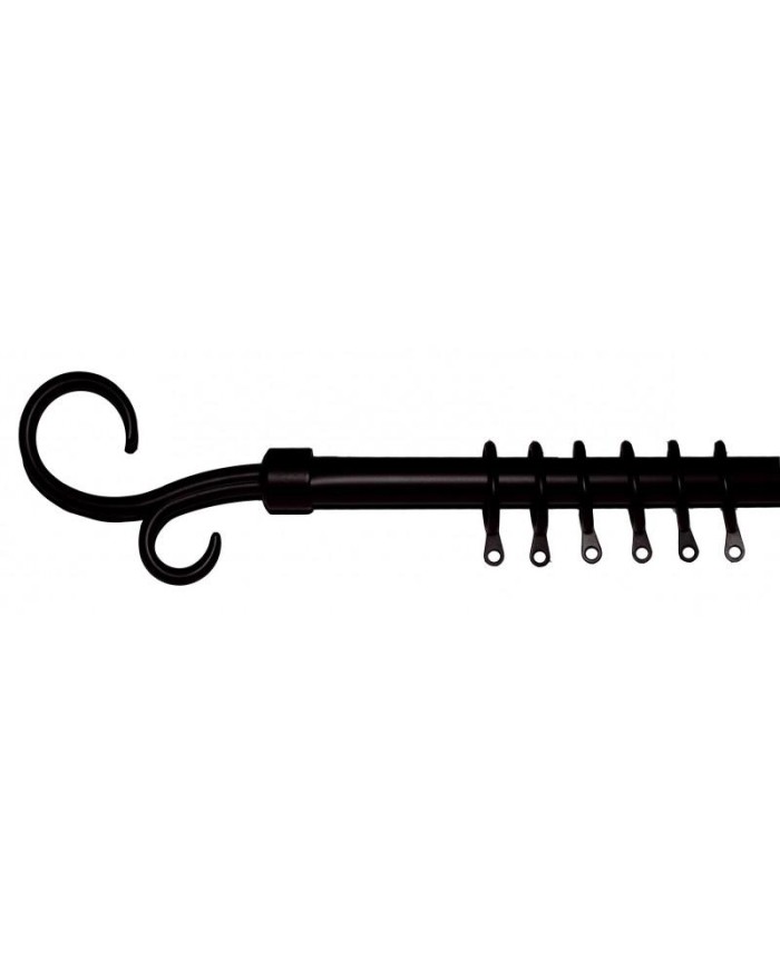 RIEL NEGRO METAL EXTENSIBLE 125-245CMS. 19MM. EPID
