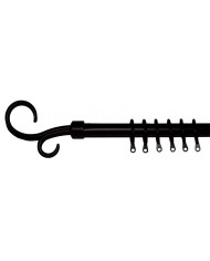 RIEL NEGRO METAL EXTENSIBLE 125-245CMS. 19MM. EPID