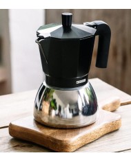 CAFETERA MONIX INDUCCION ACERO INOXIDABLE NEGRO 9 TAZAS