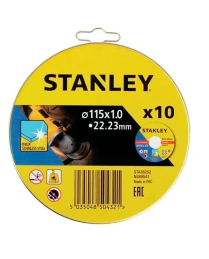 DISCO C/INOX STANLEY 115X1'0MM. 10UDS.