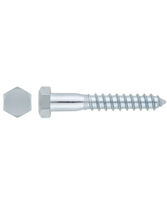 TIRAFONDO CABEZA HEXA.  8 X 50 ZINCADO INDEX (200U)