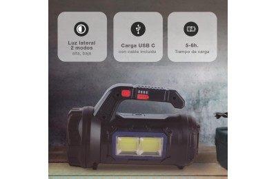 LINTERNA MULTIUSOS 10W RECARGABLE USB CON CAJA DE HERRAMIENTAS GSC