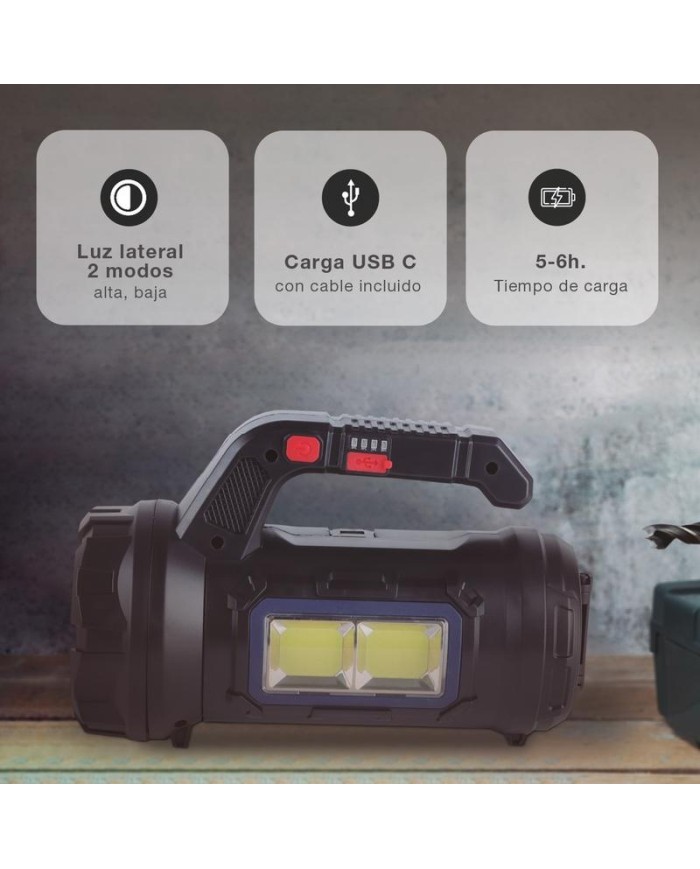LINTERNA MULTIUSOS 10W RECARGABLE USB CON CAJA DE HERRAMIENTAS GSC