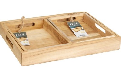 SET 3 BANDEJAS MADERA 39/26 CM. KOOPMAN