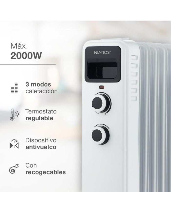 RADIADOR DE ACEITE GSC  9 ELEMENTOS 2000W. 301015015