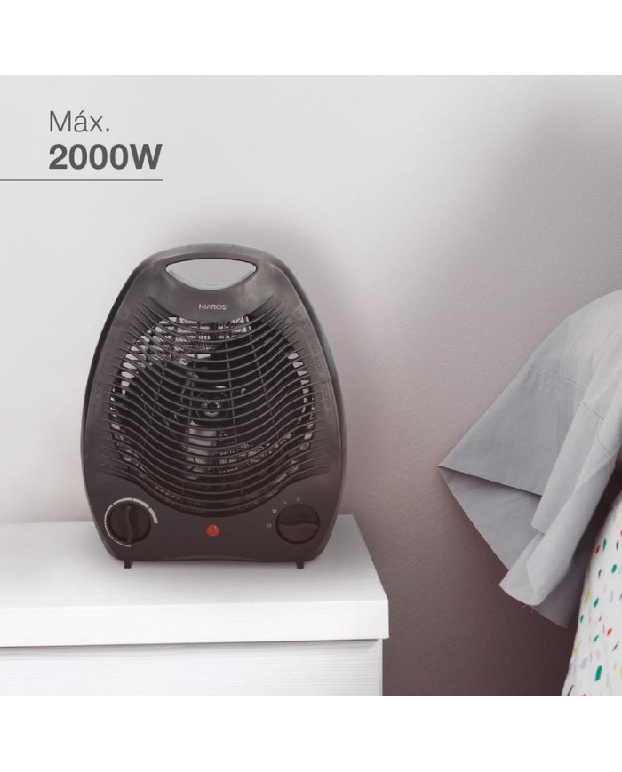 CALEFACTOR ELECTRICO VERTICAL NEGRO 2000W.