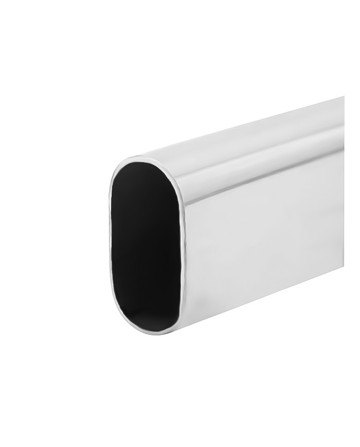 TUBO CROMADO OVALADO 25X15MM. BARRA DE 4MTS.