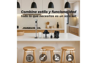 BATIDORA PICADORA 3 ACCESORIOS GRUNKEL 2000W