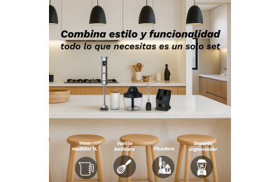 BATIDORA PICADORA 3 ACCESORIOS GRUNKEL 2000W