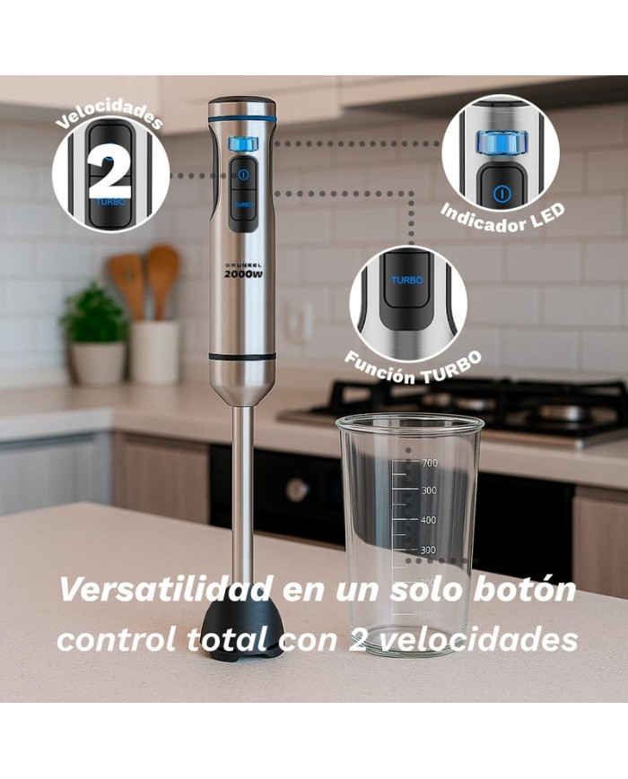 BATIDORA PICADORA 3 ACCESORIOS GRUNKEL