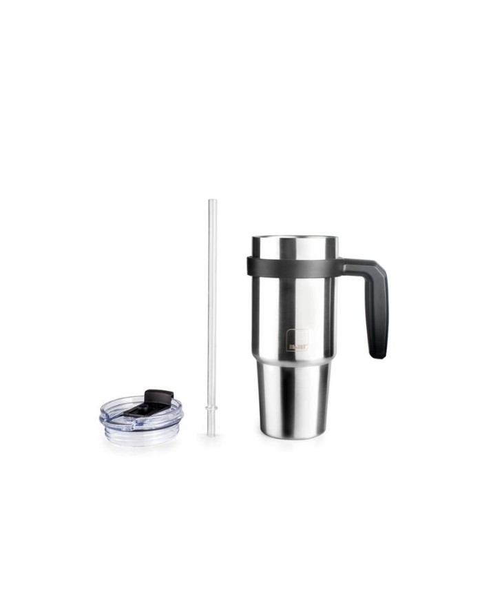 VASO TERMO IBILI GO INOXIDABLE CON ASA Y PAJITA 580ML. 669006