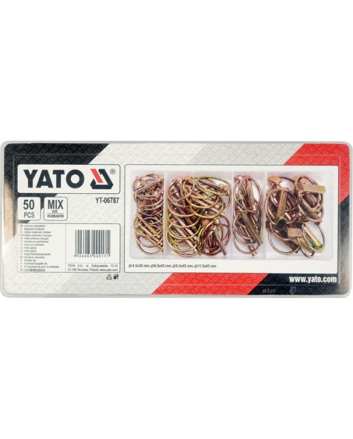 ESTUCHE PASADOR ANILLA GALVANIZADO YATO (50PZAS.)