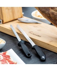 CUCHILLO JAMONERO Y CHAIRA 250MM. 3 CLAVELES          01721