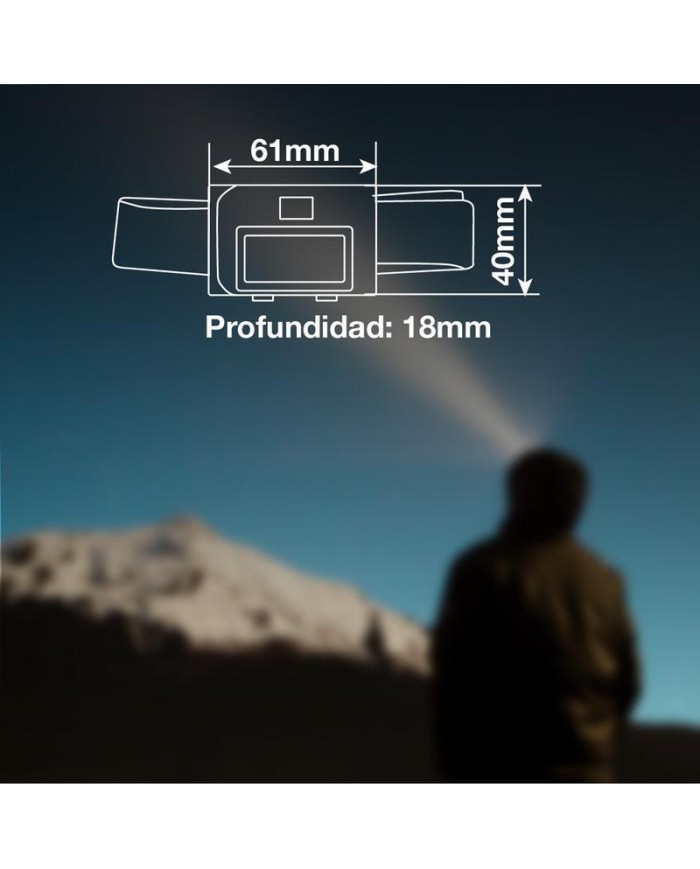 LINTERNA PARA CABEZA 3W. CINTA REGULABLE
