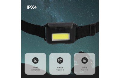 LINTERNA PARA CABEZA 3W. CINTA REGULABLE
