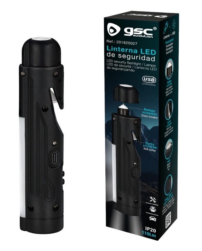 LINTERNA SEGURIDAD  1'2W. RECARGABLE GSC              201825027