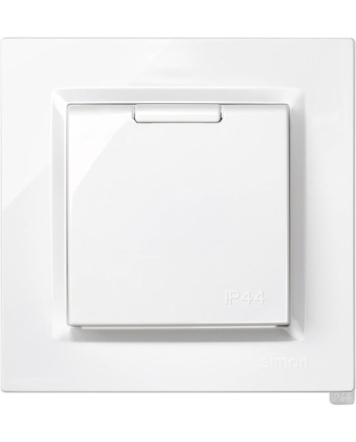 BASE ENCHUFE EMPOTRAR C/TAPA SIMON 10 BLANCO 8,4X8,4X4,5 CMS.