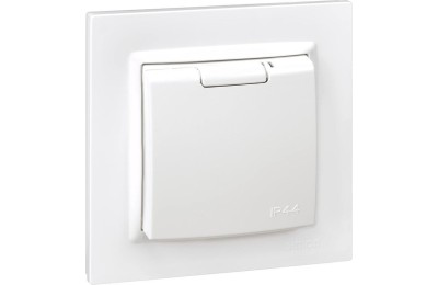 BASE ENCHUFE EMPOTRAR C/TAPA SIMON 10 BLANCO 8,4X8,4X4,5 CMS.