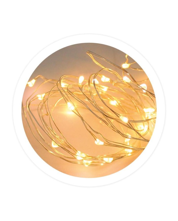 GUIRNALDA ALAMBRE LED 1'9MTS. 2700K GSC 2XAA