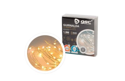 GUIRNALDA ALAMBRE LED 1'9MTS. 2700K GSC 2XAA