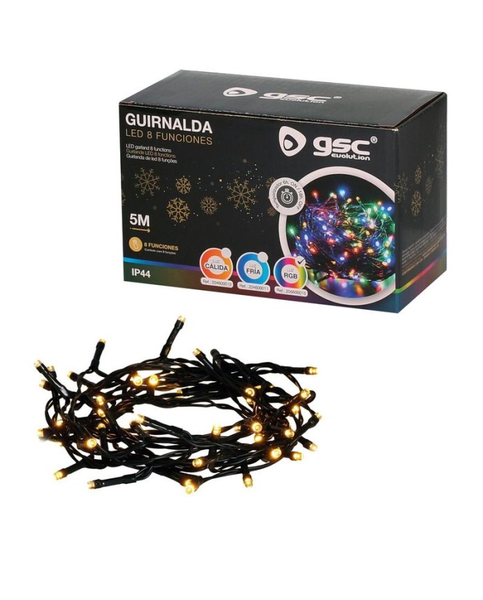 GUIRNALDA 8 FUNCIONES LED  5MTS. 2700K GSC