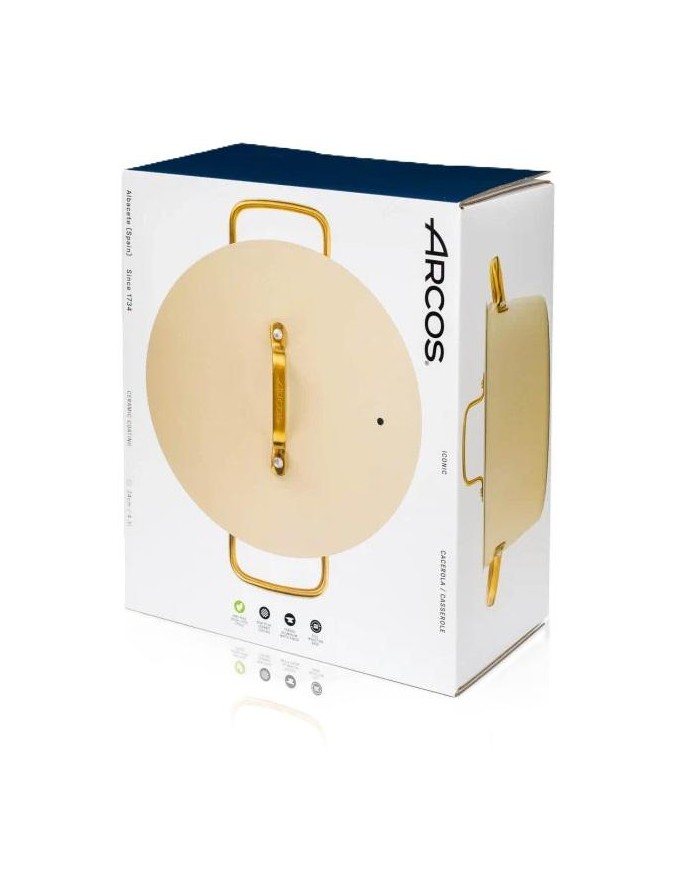 CACEROLA ARCOS ALUMINIO SAMOA ICONIC BEIG 24 CMS.