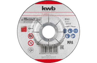 DISCO KWB CORTE PIEDRA 115X3'0MM.