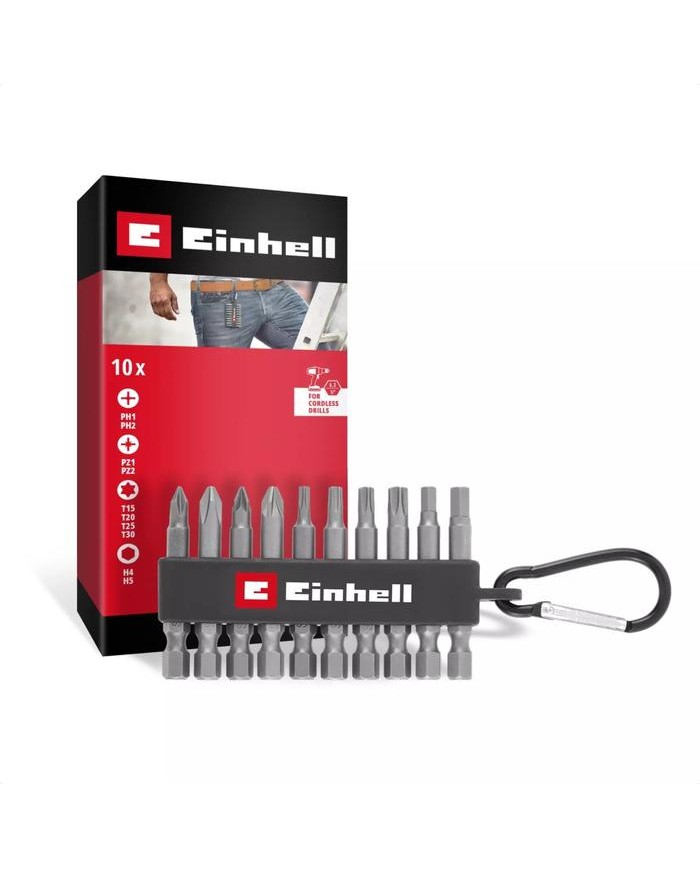 JUEGO PUNTAS ATORNILLAR  9PZAS. EINHELL CON MOSQUETON 49118623
