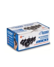 CAJA 5 RUEDAS GIRATORIAS 75MM. POLIURETANO TRANSPARENTE SILLA OFICINA