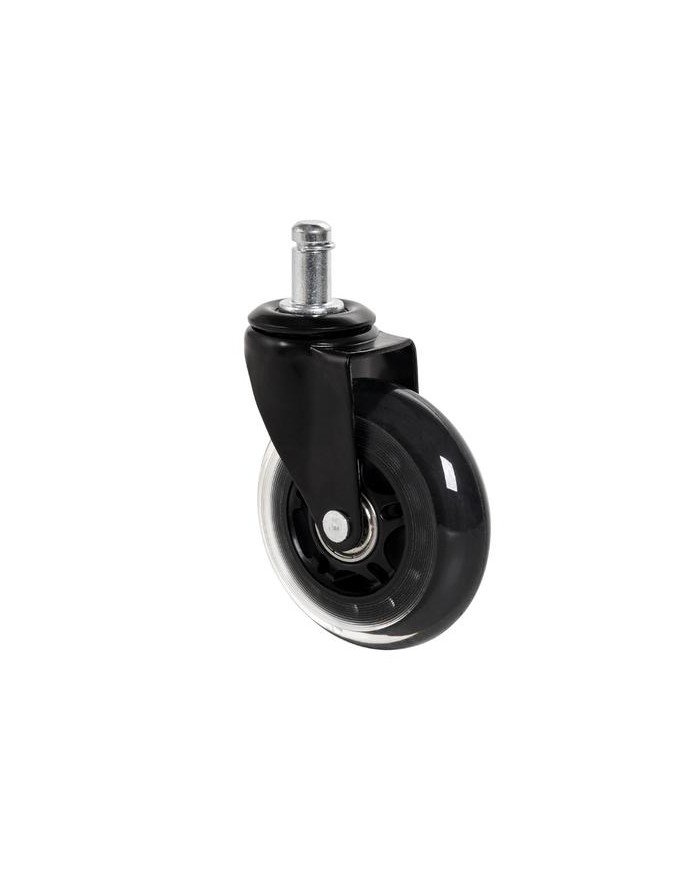 CAJA 5 RUEDAS GIRATORIAS 75MM. POLIURETANO TRANSPARENTE SILLA OFICINA