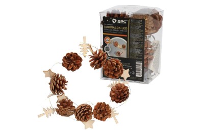 GUIRNALDA LED  1'0MT. ESTRELLAS, PIÑAS Y ARBOLES 2700K GSC
