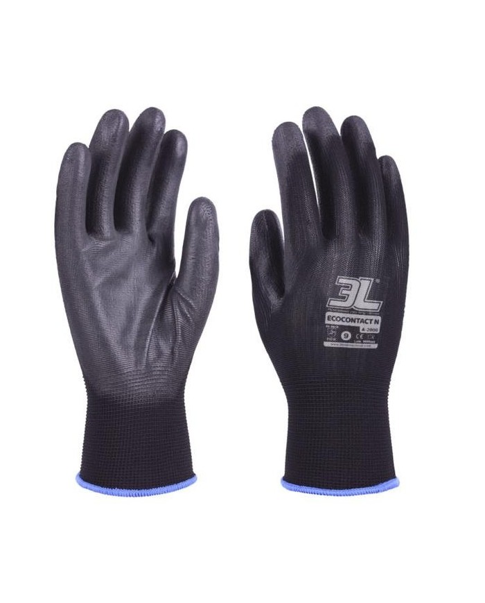 GUANTES POLIURETANO NEGRO T- 8 (12U)