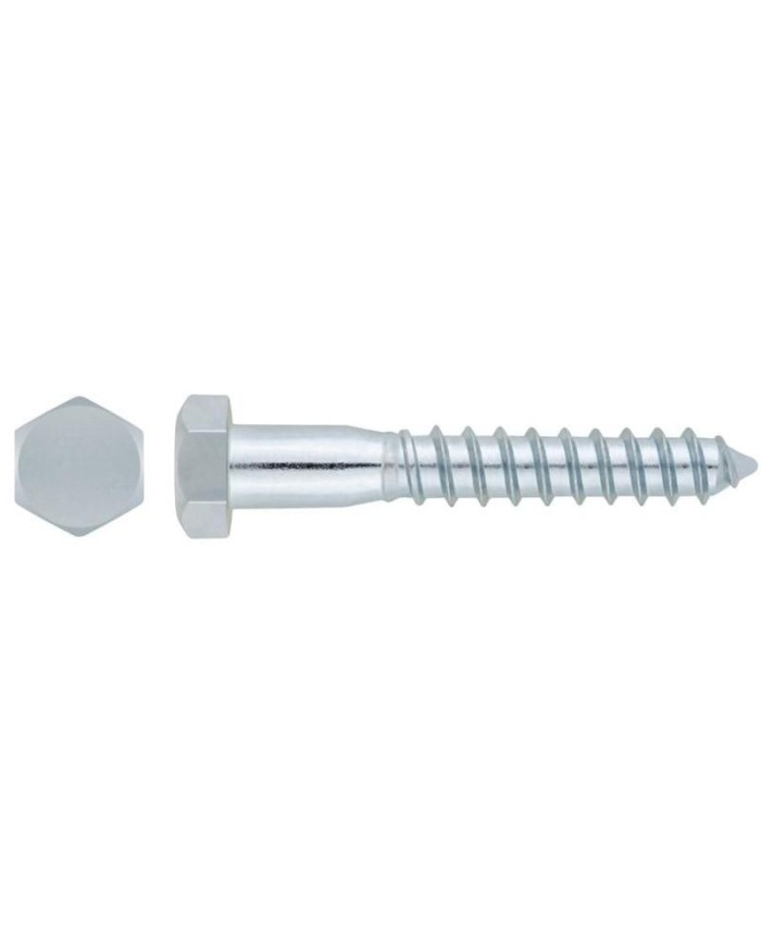 TIRAFONDO CABEZA HEXA. 10 X 60 ZINCADO INDEX (100U)