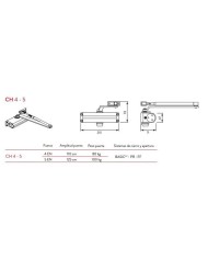 CIERRAPUERTA  JUSTOR  CH 4-5 PR PLATA (HOJA 125CM-100 KG)  1432.01