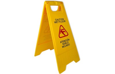SEÑAL ADVERTENCIA SUELO MOJADO (CASTELLANO/INGLES) 62X30CMS. PAMEX