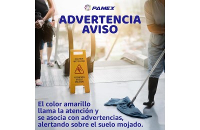 SEÑAL ADVERTENCIA SUELO MOJADO (CASTELLANO/INGLES) 62X30CMS. PAMEX