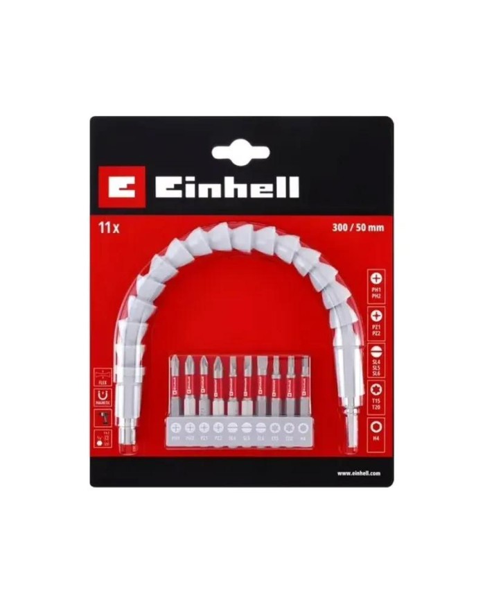 JUEGO PUNTAS ATORNILLAR 11PZAS. EINHELL EJE FLEXIBLE  49133115