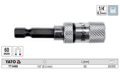 ADAPTADOR PUNTAS 60MM.MAGNETICO YATO