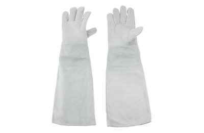 GUANTES PIEL LARGO GRIS TALLA 10 12UNID.