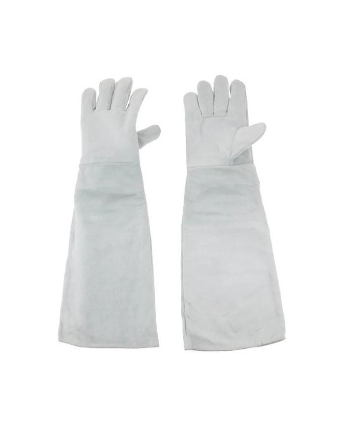 GUANTES PIEL LARGO GRIS TALLA 9 12UNID.