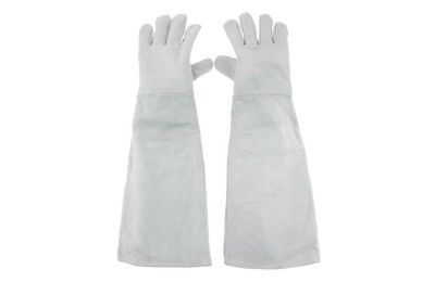 GUANTES PIEL LARGO GRIS TALLA 9 12UNID.