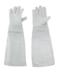 GUANTES PIEL LARGO GRIS TALLA 8 12UNID.