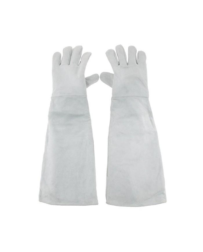 GUANTES PIEL LARGO GRIS TALLA 8 12UNID.