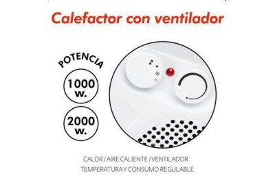 CALEFACTOR VERTICAL/HORIZONTAL HAYDENT 1000/2000W