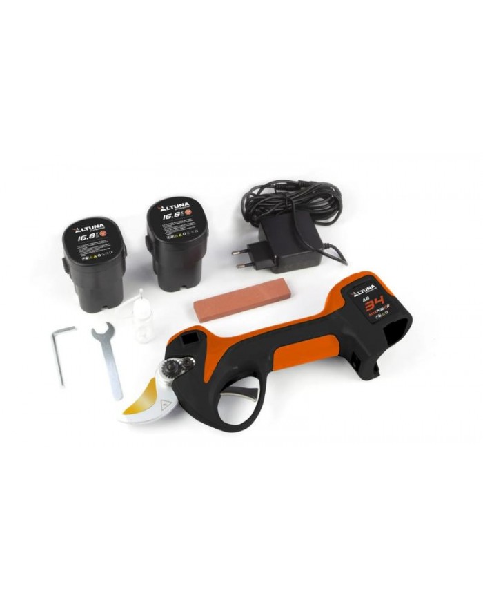 TIJERA PODA ALTUNA 21'8V. 2 BATERIAS 2.6AH HOJA TITANIO CORTE 34MM. AB34TITANIO