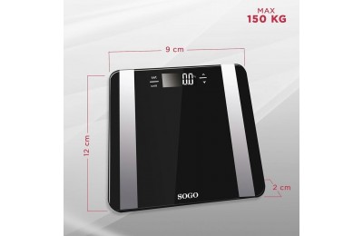 BASCULA BAÑO SOGO DIGITAL MEDIDOR CORPORAL 150KGS. BAB-SS-3980